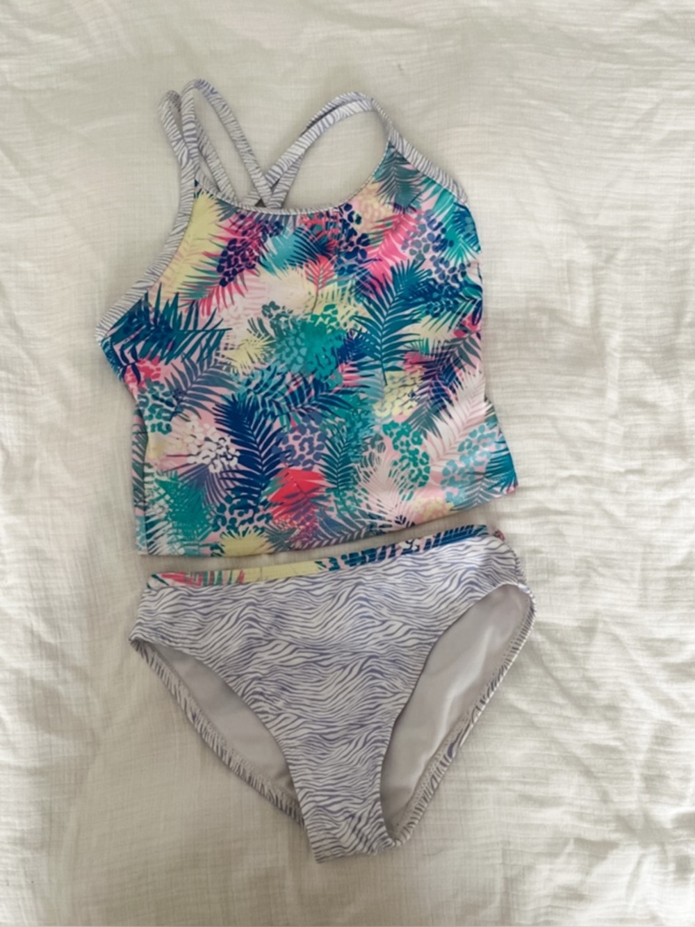 4/$20 Two-Piece Tropical Print Tankini Swimsuit | Shelloha Swimwear | Size 5